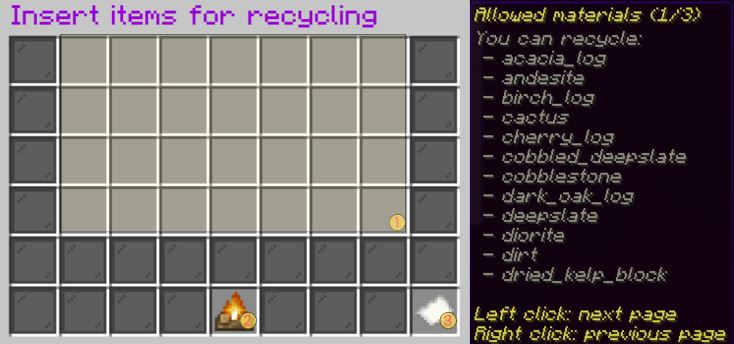 Arcane Recycler - interfejs